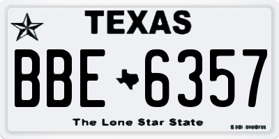TX license plate BBE6357