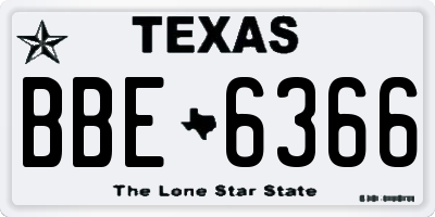 TX license plate BBE6366