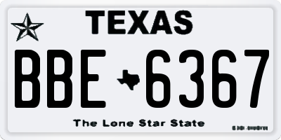 TX license plate BBE6367