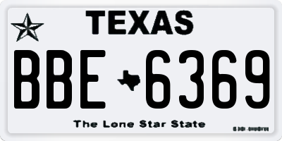 TX license plate BBE6369