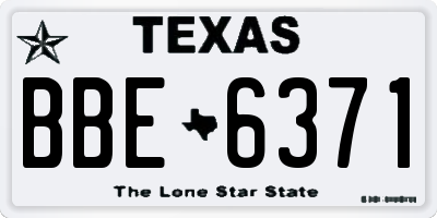 TX license plate BBE6371