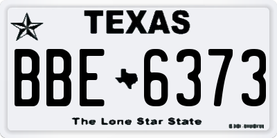 TX license plate BBE6373