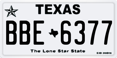 TX license plate BBE6377