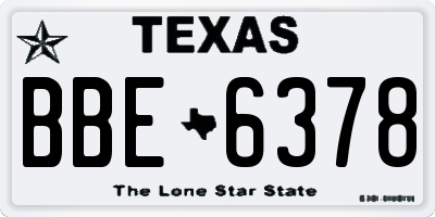 TX license plate BBE6378