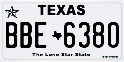 TX license plate BBE6380
