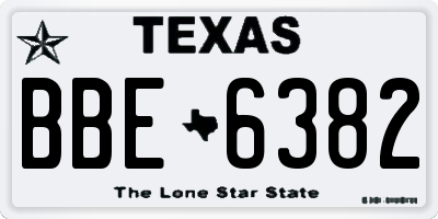 TX license plate BBE6382