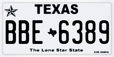 TX license plate BBE6389