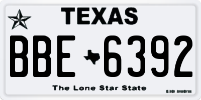 TX license plate BBE6392