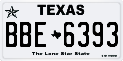 TX license plate BBE6393