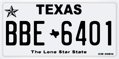 TX license plate BBE6401
