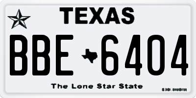 TX license plate BBE6404