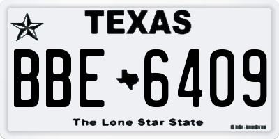 TX license plate BBE6409