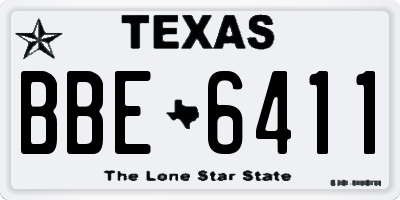 TX license plate BBE6411
