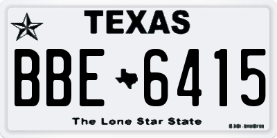 TX license plate BBE6415