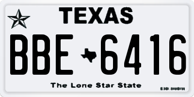 TX license plate BBE6416