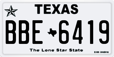 TX license plate BBE6419