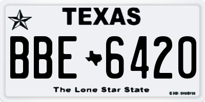 TX license plate BBE6420