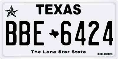 TX license plate BBE6424