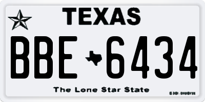 TX license plate BBE6434