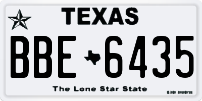 TX license plate BBE6435