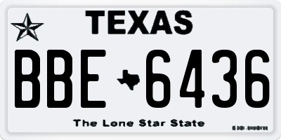 TX license plate BBE6436