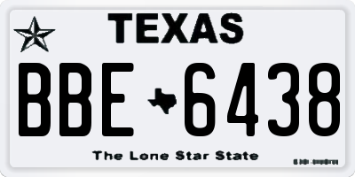 TX license plate BBE6438