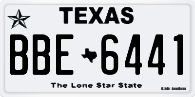 TX license plate BBE6441