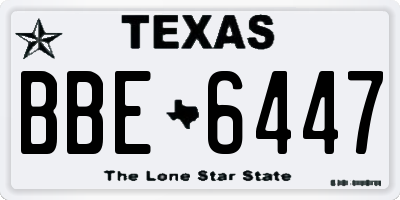TX license plate BBE6447