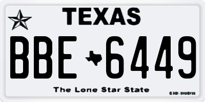 TX license plate BBE6449