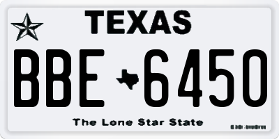 TX license plate BBE6450
