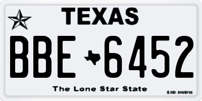 TX license plate BBE6452