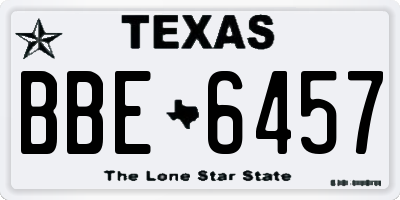 TX license plate BBE6457