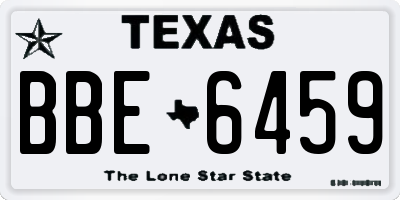 TX license plate BBE6459