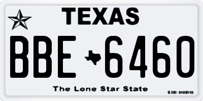 TX license plate BBE6460
