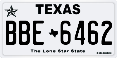 TX license plate BBE6462