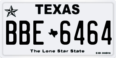 TX license plate BBE6464