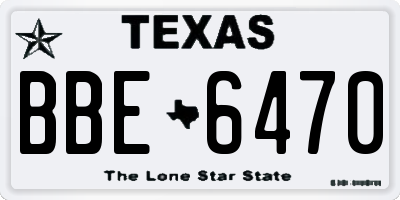 TX license plate BBE6470