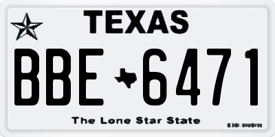 TX license plate BBE6471
