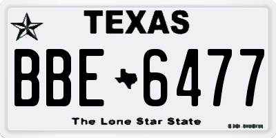 TX license plate BBE6477