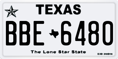 TX license plate BBE6480