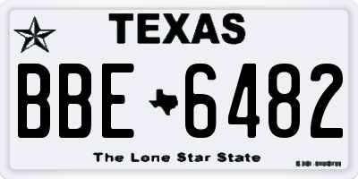 TX license plate BBE6482
