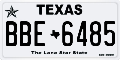 TX license plate BBE6485