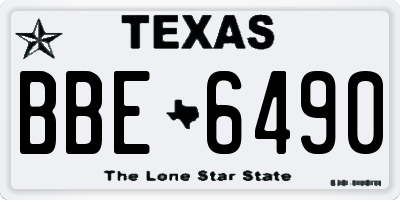 TX license plate BBE6490
