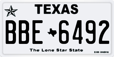 TX license plate BBE6492