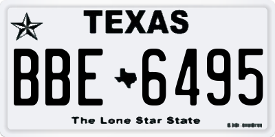 TX license plate BBE6495