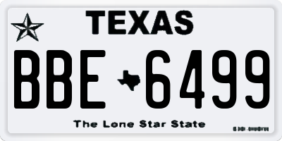 TX license plate BBE6499