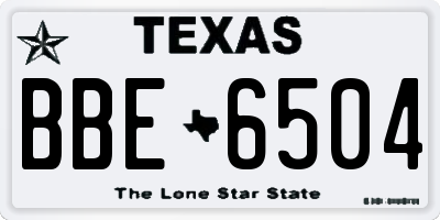 TX license plate BBE6504