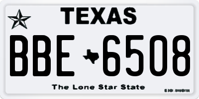 TX license plate BBE6508