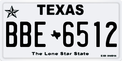 TX license plate BBE6512