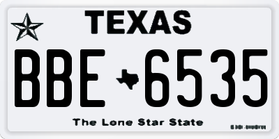 TX license plate BBE6535